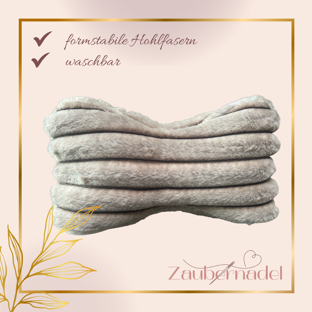 Premium - Leseknochen aus flauschigem Kunstfell in Hellbraun oder Altrosa