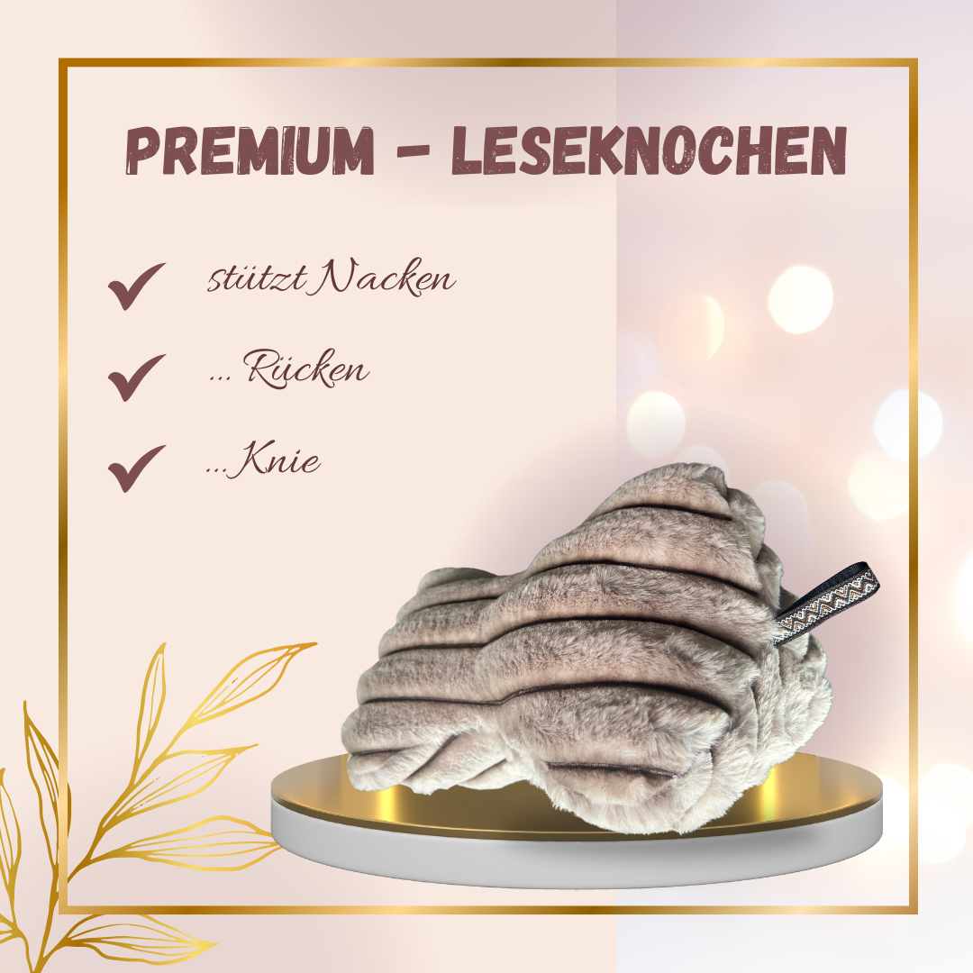 Premium - Leseknochen aus flauschigem Kunstfell in Hellbraun oder Altrosa