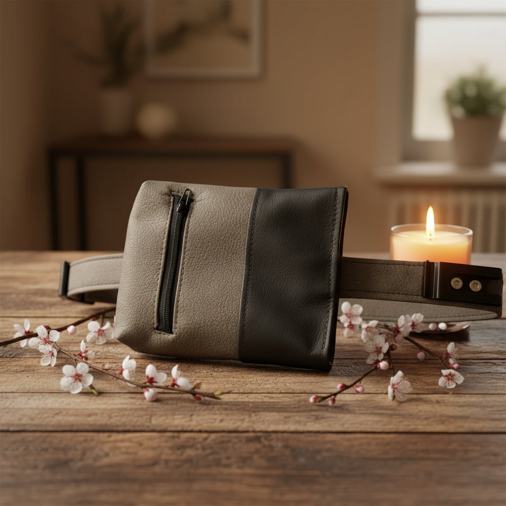 Gassitasche von hinten, mit Reißverschlussfach für Kotbeutel