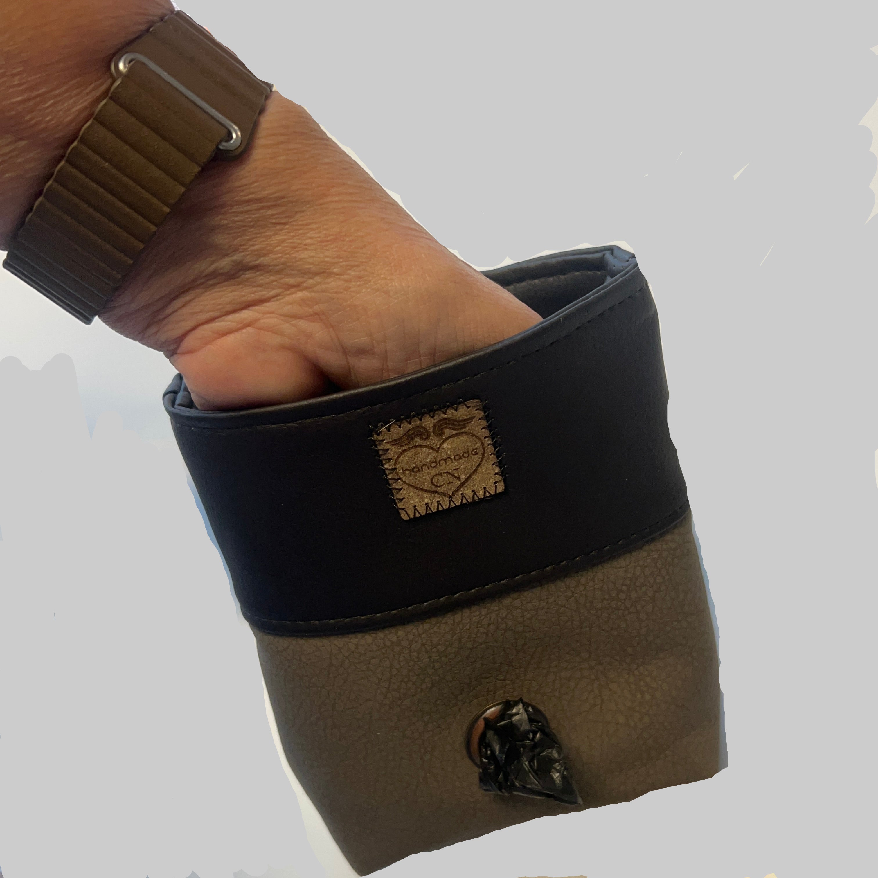 Gassitasche 2-farbig, taupe-schwarz