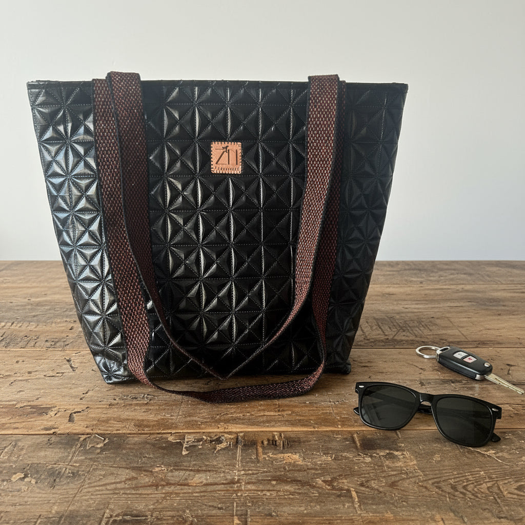 Shopper Handtasche mit Prägung und 6 Innenfächern