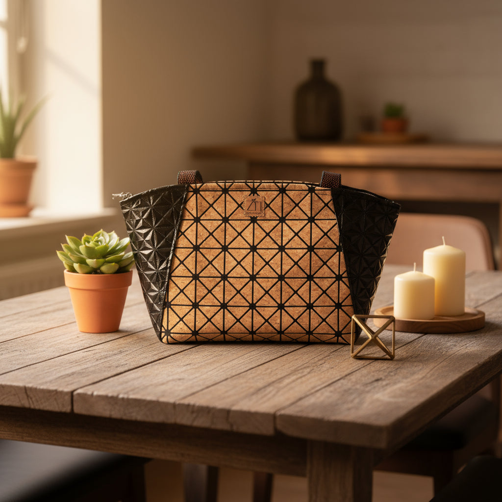 Vorderansicht auf einem Tisch mit Kerze und Blumentop